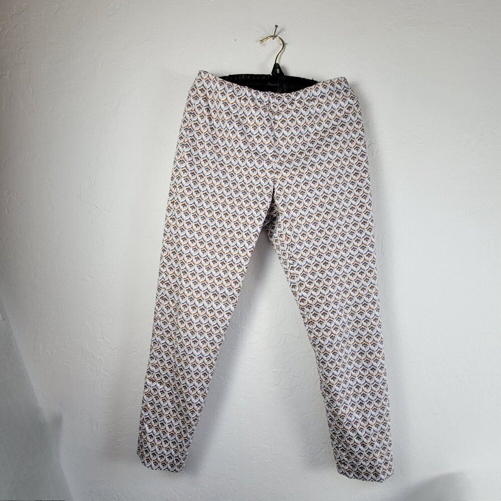Raffaello Rossi Womens Printed Penny Cropped Trouser Pants Size 38 Multicolor